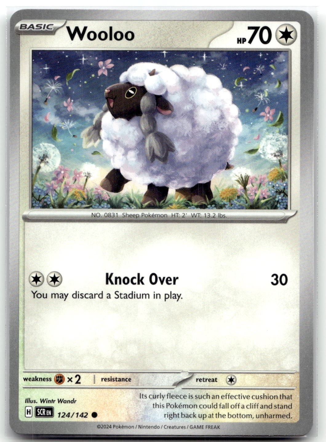 Wooloo 124/142 SV07: Stellar Crown Common Pokemon TCG NM