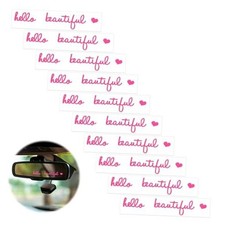 10 x Hello Beautiful Pink Car Mirror Decals Pink Rear View Mirror Accessories