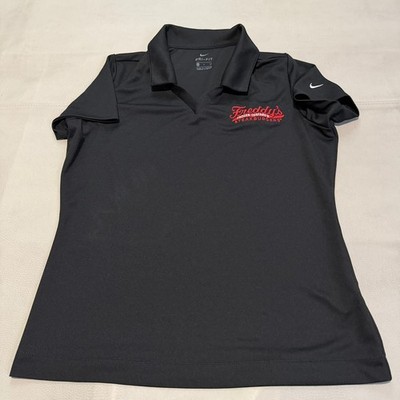 Nike Women Dri-Fit Freddy Frozen Custard Worker Employee Polo Shirt Black-S-7602