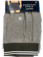 NWT AMERICAN EAGLE 4" Ultra Soft Pocket Boxer Sz XS-M-XL Olive Green White 102