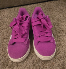 adidas Grand Court Unisex Kids Purple/White Suede Low Top Lace Up US 6