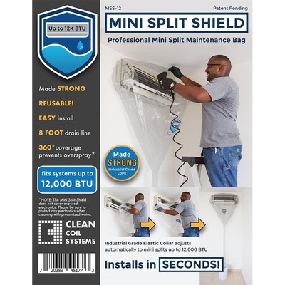 Mini Split Clean Bag 12 Fits Systems Up To 12000btu, Cleaning Kit Maintenance Ba