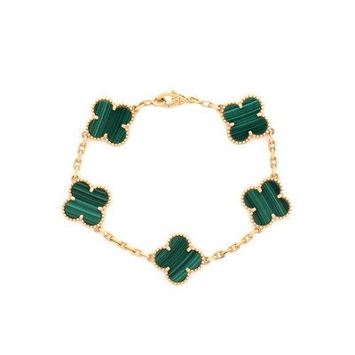 Van Cleef & Arpels Vintage Alhambra 5 Motifs Bracelet 18K Yellow Gold