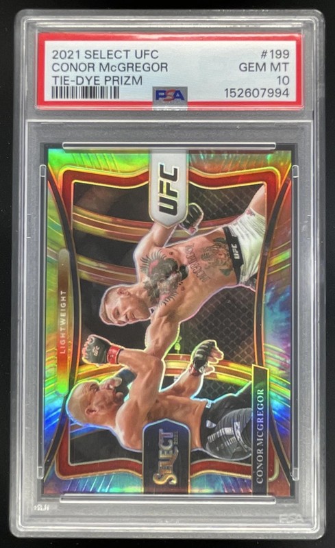 2021 Select UFC Tie Dye Prizms #199 Conor McGregor Premier Level /25 PSA 10