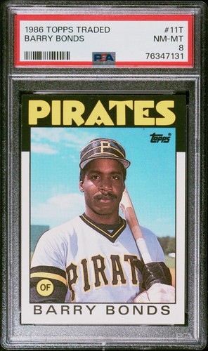 1986 TOPPS TRADED #11T BARRY BONDS RC PIRATES PSA 8 NM/MT
