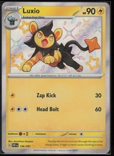 Luxio Shiny Rare Holofoil PAF SV: Paldean Fates 136/091 NM on eBay