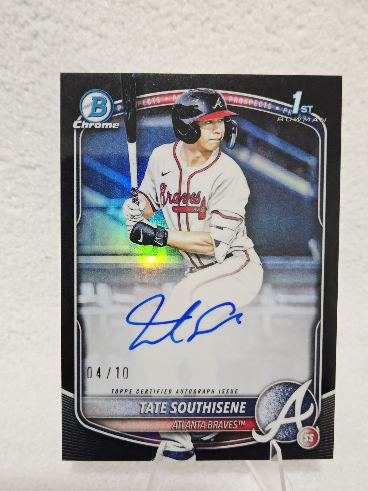 TATE SOUTHISENE 2025 BOWMAN CHROME DRAFT 1ST BLACK REFRACTOR AUTO/10