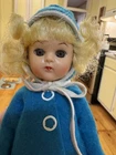 Cute As A Button Vintage VIRGA Playmates Doll In Orig Box Blue SNOWSUIT Walker.