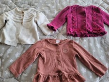 Toddler Girls 12 Months Button Up Long Sleeve Shirt Lot Of 3