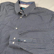 Cody James Core Western Shirt Mens Large Blue White Micro Paisley Long Sleeve