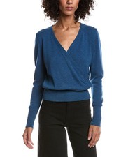 Forte Cashmere Drape Surplus Cashmere Pullover Women's Blue S