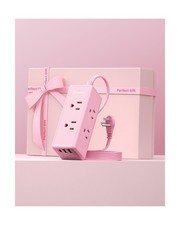 10ft Pink Extension Cord,HONIZER Power Strip Flat Cord, 6 Outlets ... Fast Ship