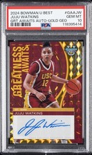 2024 BOWMAN UNIVERSITY BEST GREATNESS AWAITS AUTOS JUJU WATKINS 18/50 PSA 10