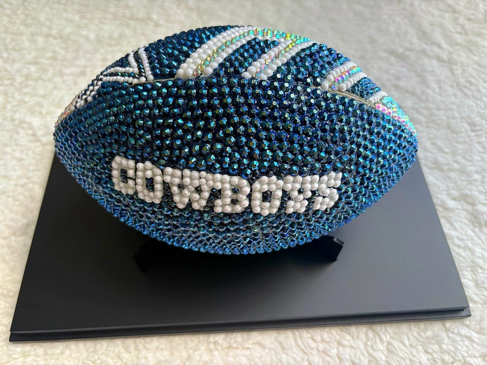 Bedazzled Rhinestone Dallas Cowboys Football - Image 2 of 2