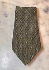Bill Blass 100% Silk Green Geometric Tie Made In USA