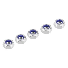 5Pcs M10x1.5mm Hex Nylon Inserted Self-Lock Nut Fastener Carbon Steel