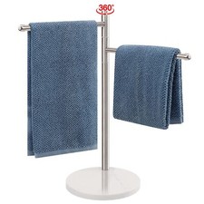 Hand Towel Holder, F-Shape Hand Towel Stand with Marble Base, Stainless Steel Sw