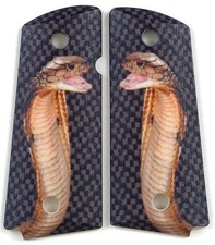 Cobra on Carbon Fiber Design Custom Compact Officer 1911 Grips