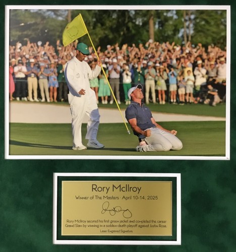 Rory McIlroy PGA Golfer Laser Engraved Signature Series Custom Framed Display - Picture 2 of 5