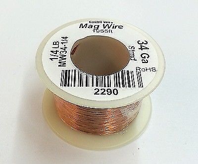 34 Gauge Insulated Magnet Wire, 1/4 Pound Roll (1,955' Approx.) 34AWG MW34-1/4 - Picture 1 of 1