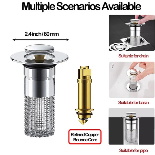 Floor Drain Filter Hair Catcher Shower Sink Mesh Basket Strainer Draining New - Picture 5 of 12