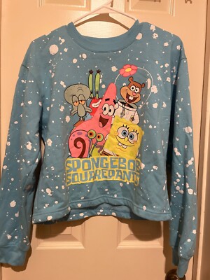 Nickelodeon Juniors Large/ 1 SpongeBob SquarePants Patrick Sandy Crop Sweatshirt