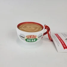 ☕Hallmark FRIENDS Central Perk Coffee Cup Mug Decoupage Christmas Ornament, New