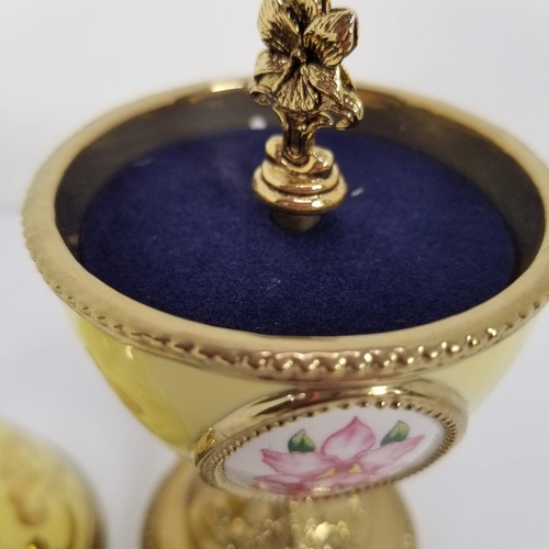 Caja de Música Franklin Como Casa de Fabergé Flor Huevo ORQUÍDEA Toca Tchaikovsky - Imagen 4 de 13