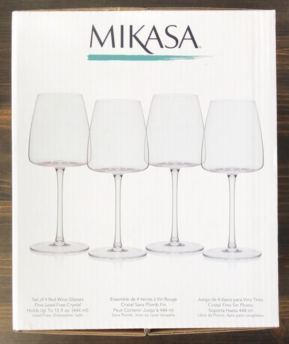 Mikasa Set Of 4 Red Wine Glasses CORA Fine Lead Free Crystal - Picture 3 of 8