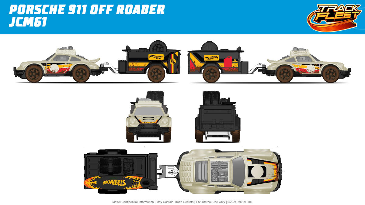 Porsche 911 Off-Roader Brown with Trailer Hot Wheels Track Porsche 911 Off-Roader Brown with Trailer Hot Wheels Track