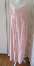Kiko ladies at the market print pink linen maxi dress beach artsy - m