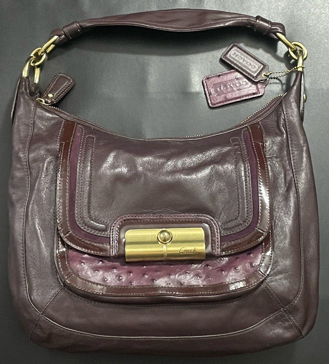 Coach Kristin Spectator Leather Purse 18287 Maroon 