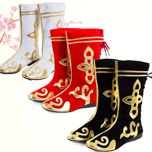 Women Men Chinese Men Mongolian Boots Cosplay Shoes Ethnic Minority Dance Boots - Picture 12 of 27