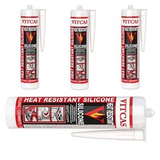 4 x PACK BLACK HIGH TEMPERATURE HEAT RESISTANT SILICONE SEALER 315°C OVEN FIRE