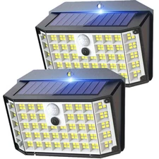 2pcs 176 LED Solar Power Light Sensor Panel Lamp for Outdoor Wall Garden