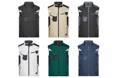 James+Nicholson Herren Weste Bodywarmer Softshell Jacke Arbeitsweste XS S M L XL
