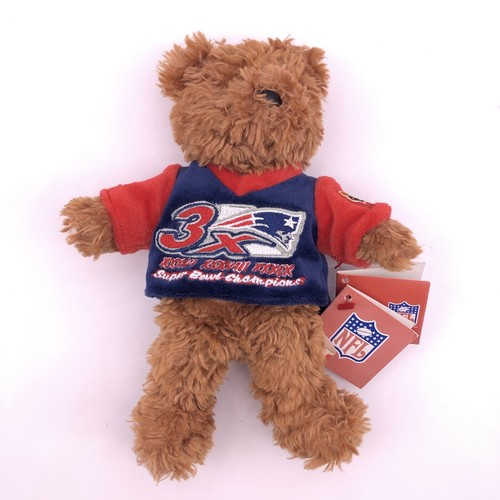NFL Team Beans New England Patriots 3X Super Bowl Champions 8” Bear Plush Toy - Picture 3 of 19