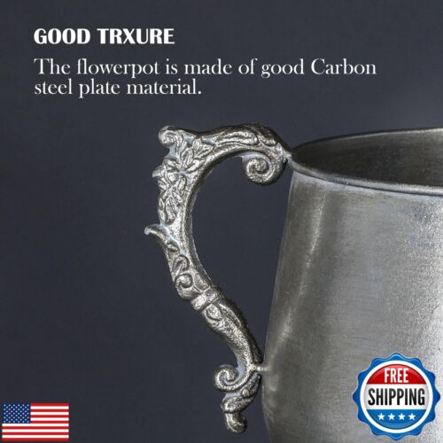 WORTH 22.5" H. Tall Floor Urn Vase - 15.3" Dia. Classic Bowl Metal Planter Pl - Picture 3 of 5
