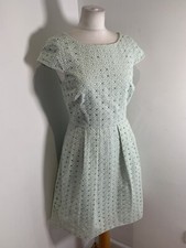 J. Crew embroidered A line dress US 8 UK 12 VGC guipure lace pale green