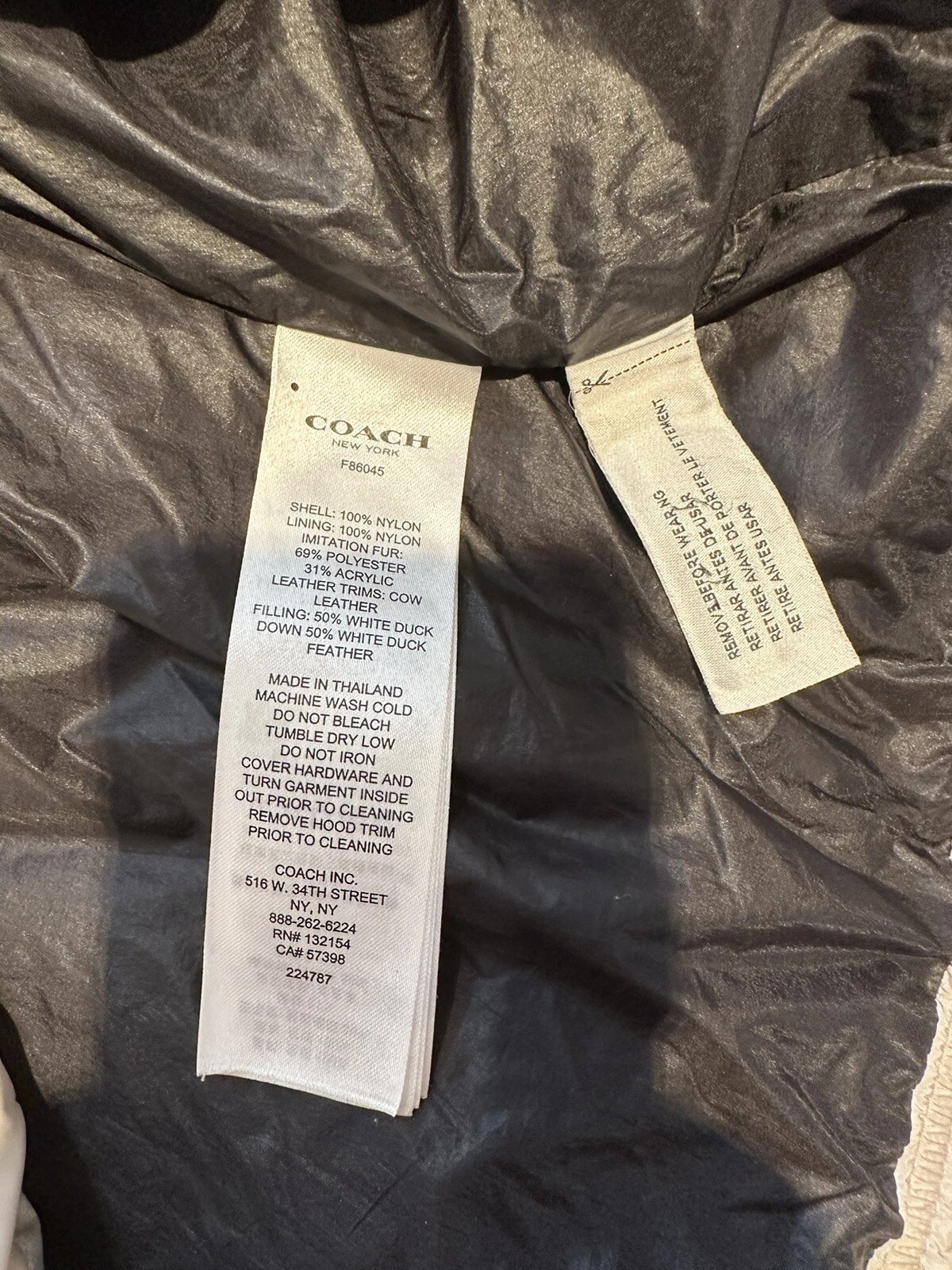 Coach donna cappotto lungo riscaldato con cappuccio rimovibile. S. Usatormente l