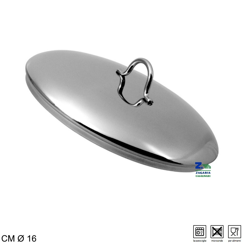 COPERCHIO MOD. RIVER CM 16 IN ACCIAIO INOX IDONEO PER PENTOLAME INOXRIV