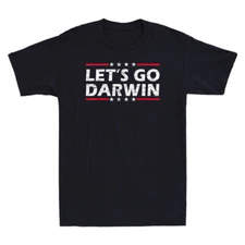 Lets Go Darwin Shirt Funny Sarcastic Let's Go Darwin Vintage Men's T-Shirt Black