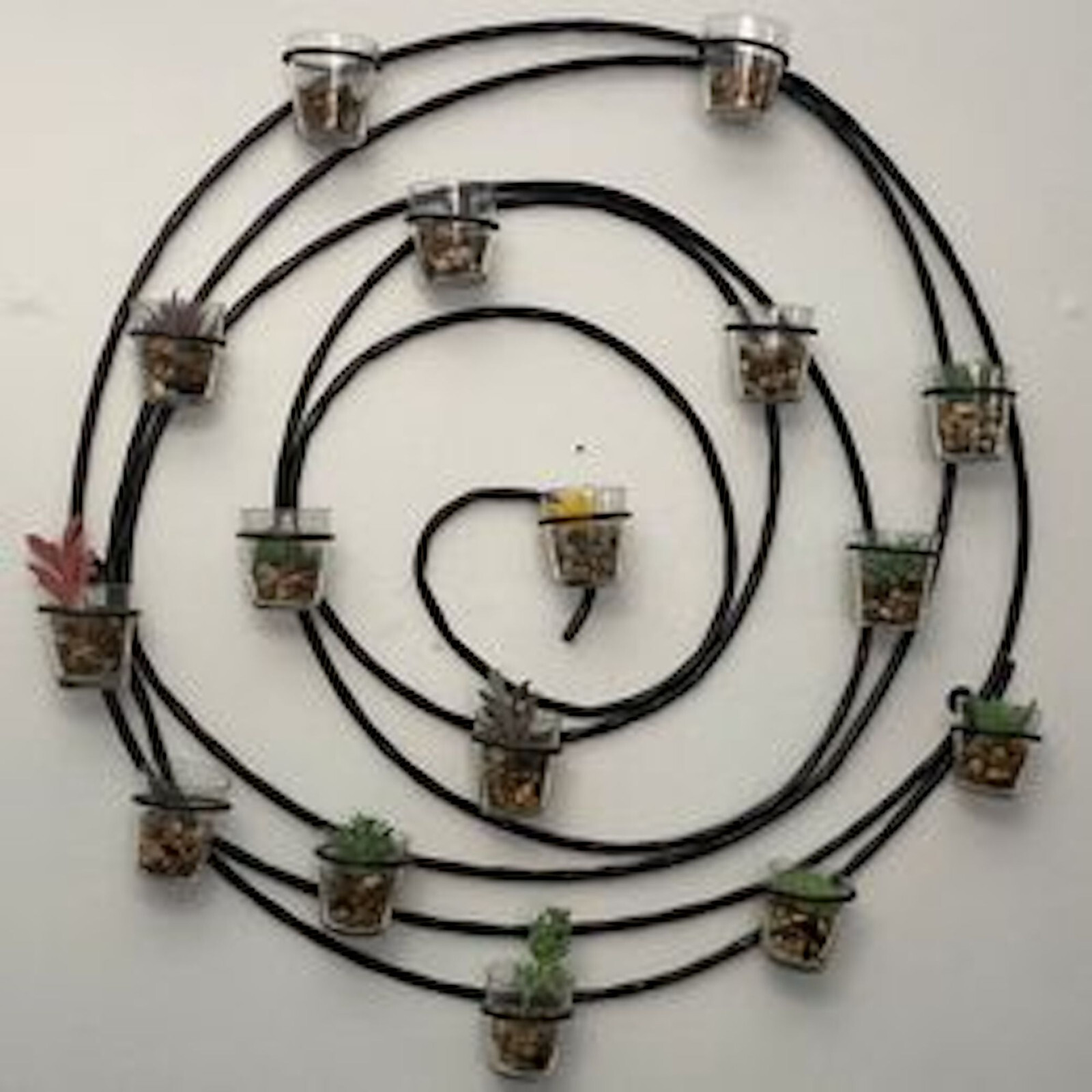 32" Pottery Barn Spiral Wrought Iron Votive Candle Holder Wall Art