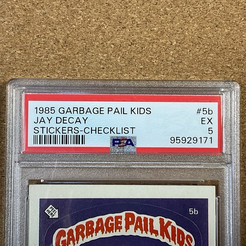 JAY DECAY #5B (CHECKLIST/MATTE) 1985 GARBAGE PAIL KIDS STICKERS OS1 - PSA 5 EX - Picture 5 of 5