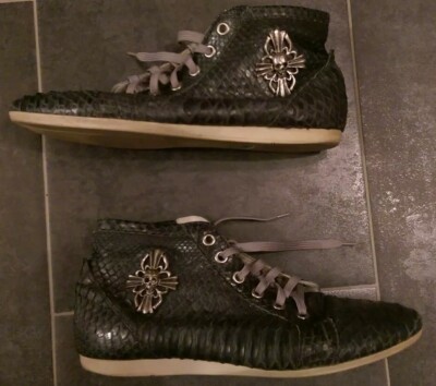 PHILIPP PLEIN Sneaker 42 grau Python Echtleder Leder Monogramm SELTEN!!!