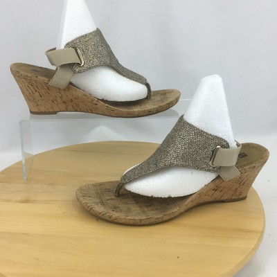white mountain gold glitter sandals