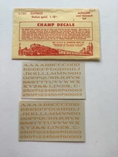 Champ Decals HO Scale Alphabet & Numeral Set L-131: Express, Dulux Gold, 1/8”