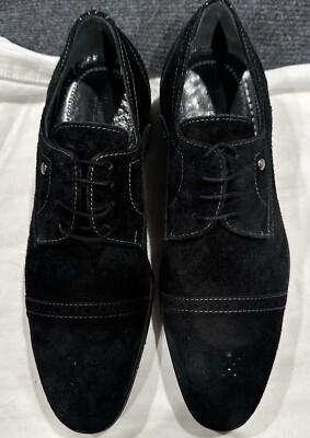 Roberto Piraloff Black Suede Derby Shoes, Brand New, Men s Size 7Us/40 EU