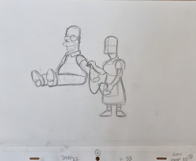 Simpsons TV Show Original Cartoon Animation Kunst Cel Zeichnung Homer Simpson #78