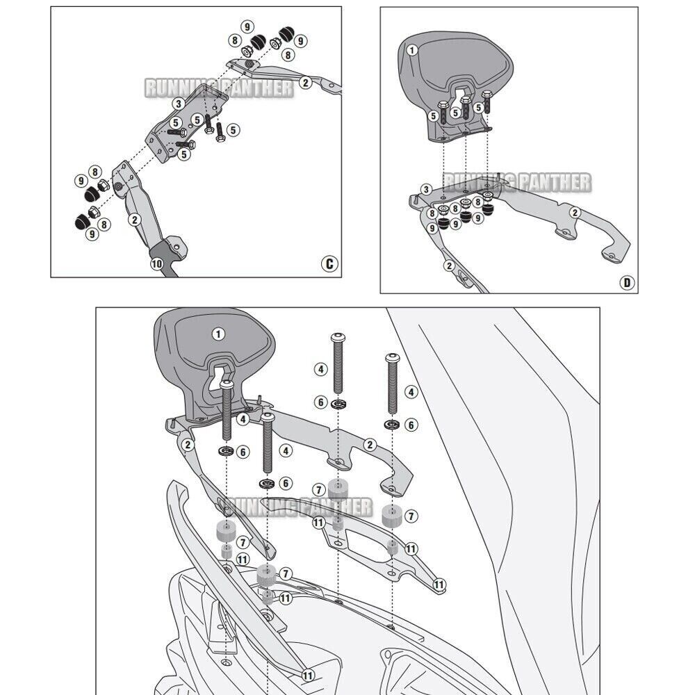 For Honda FORZA 350 NSS *** **** 2022 Passenger Backrest SissyBar Rear Seat  Pads,  in 2023